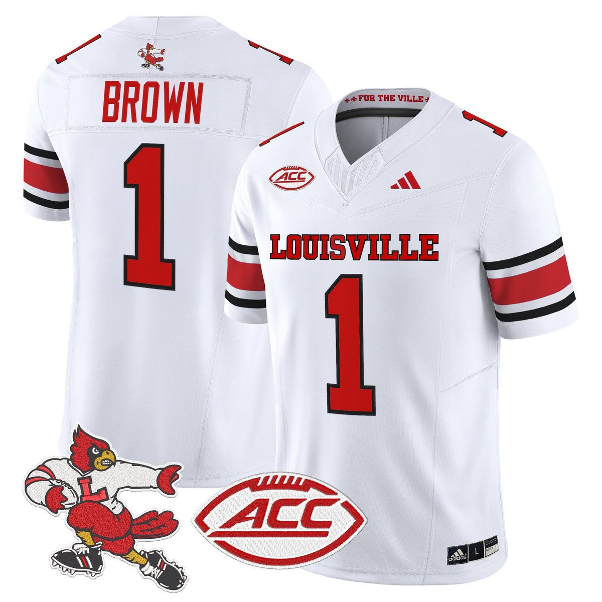 Isaac Brown Jersey #1 Louisville Cardinals 1980s Throwback Stitched White