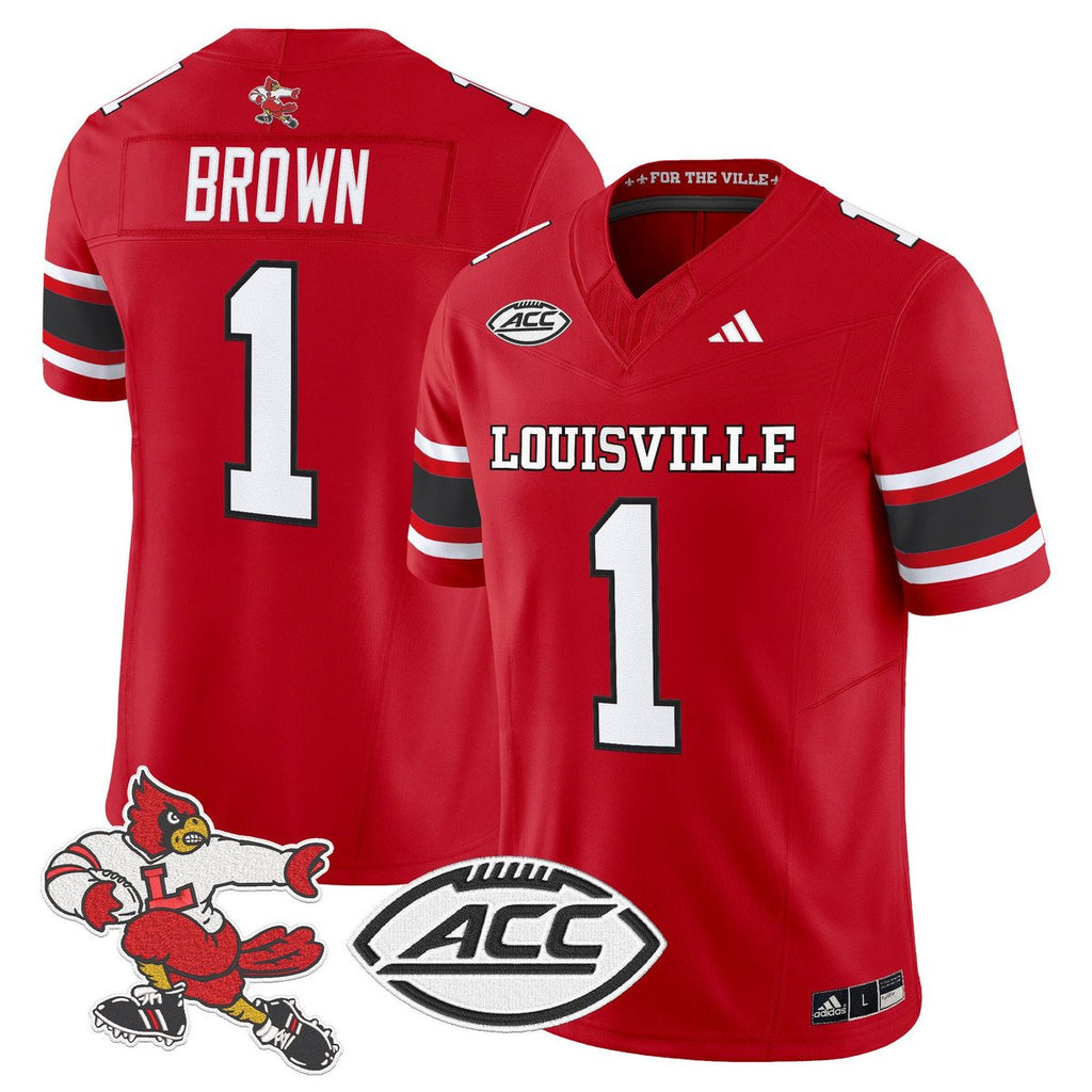 Isaac Brown Jersey #1 Louisville Cardinals 1980s Throwback Stitched Red