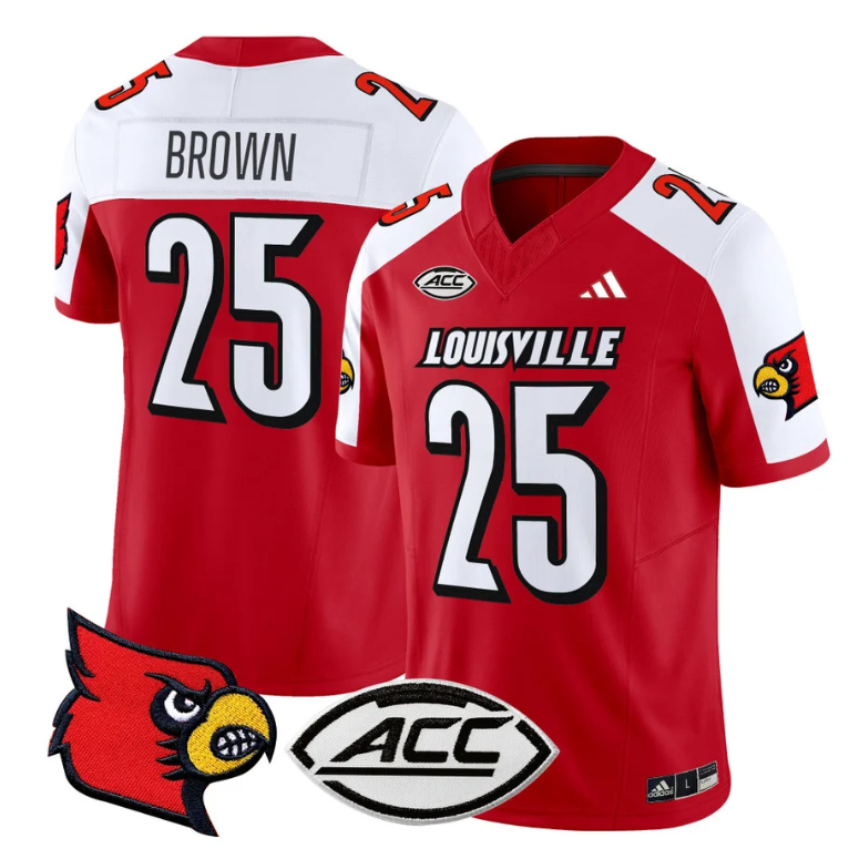 Isaac Brown Jersey #25 Louisville Cardinals Vapor Football Stitched Red Alternate