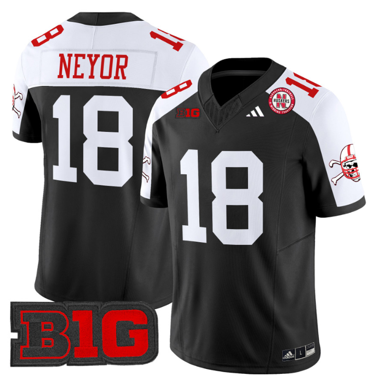 Isaiah Neyor Jersey #18 Nebraska Cornhuskers 2024 Vapor V2 Football Black Alternate