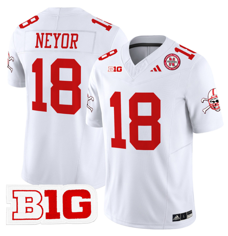 Isaiah Neyor Jersey #18 Nebraska Cornhuskers 2024 Vapor V2 Football White