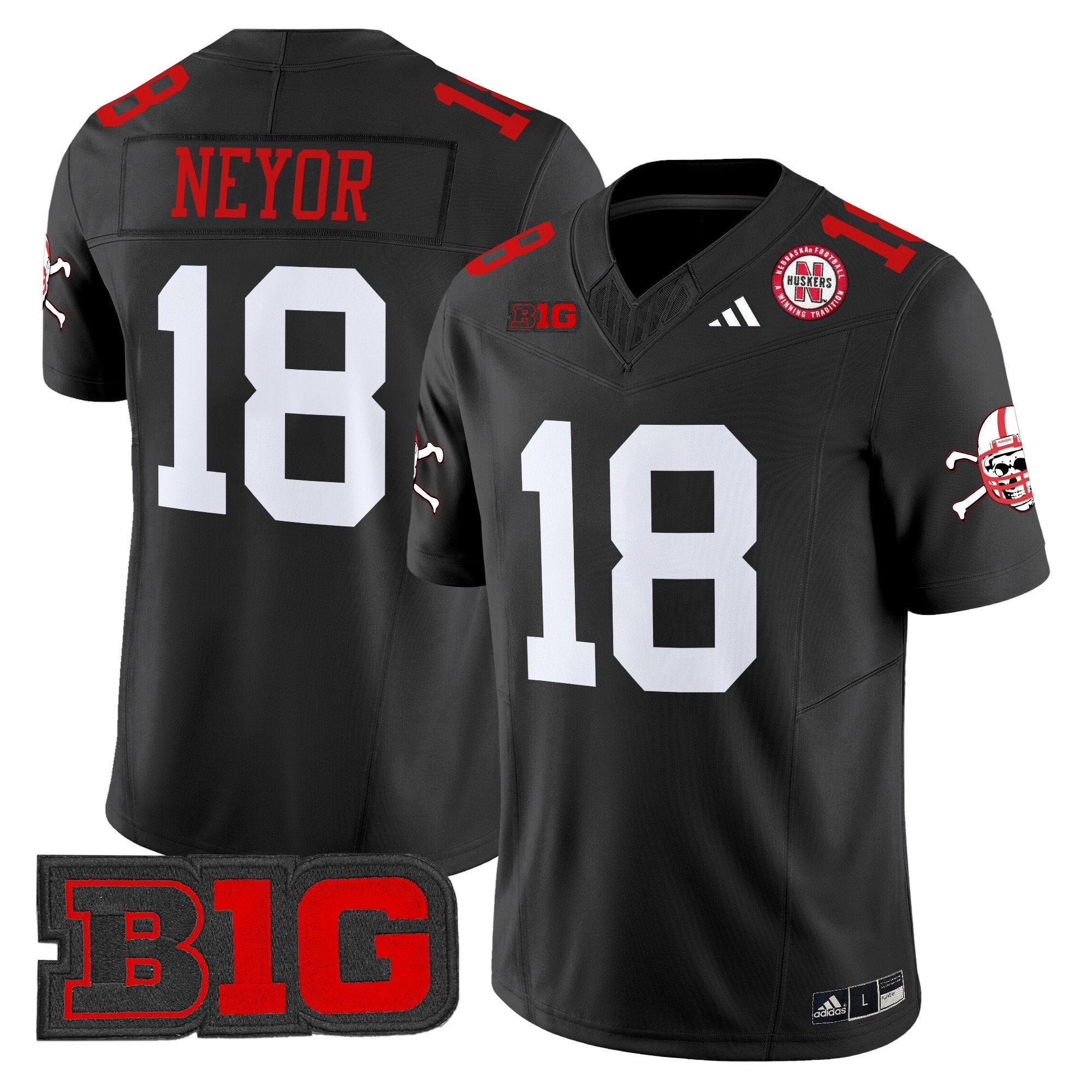 Isaiah Neyor Jersey #18 Nebraska Cornhuskers 2025 Stitched Black