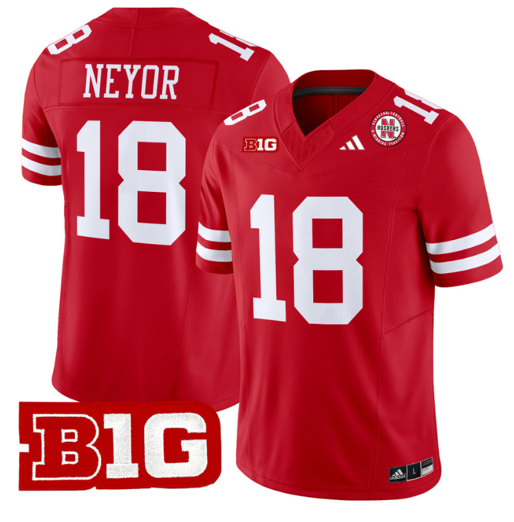 Isaiah Neyor Jersey #18 Nebraska Cornhuskers Vapor Limited Football Scarlet