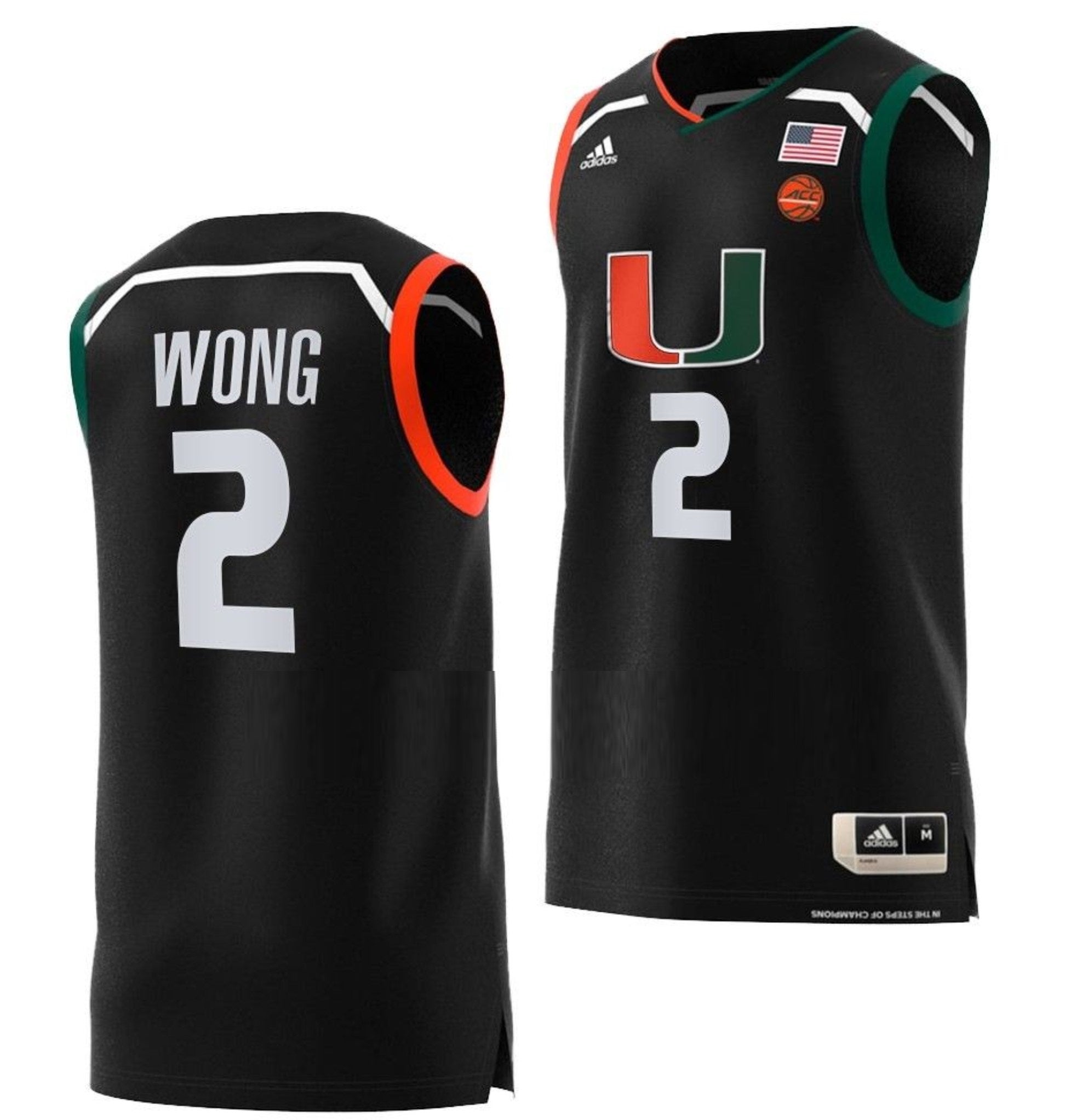 Isaiah Wong Jersey Miami Hurricanes College Basketball Swingman Black #2