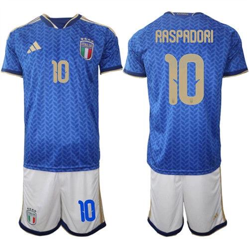 Italy #10 RASPADORI Jerseys National Team x World Cup 2026 Home Blue On Field Soccer