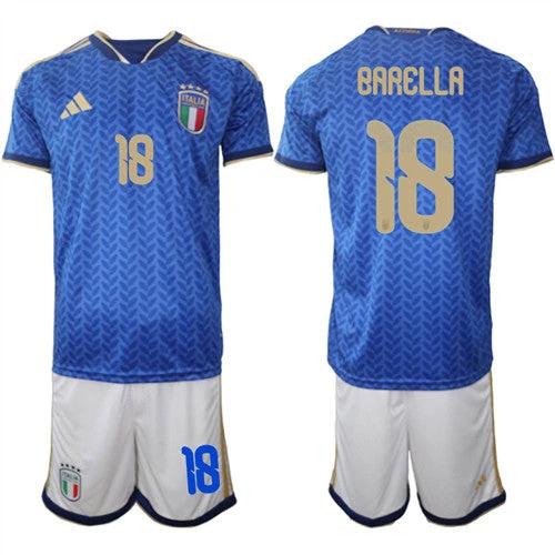 Italy #18 BARELLA Jerseys National Team x World Cup 2026 Home Blue On Field Soccer