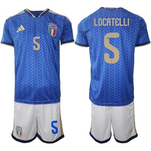 Italy #5 LOCATELLI Jerseys National Team x World Cup 2026 Home Blue On Field Soccer