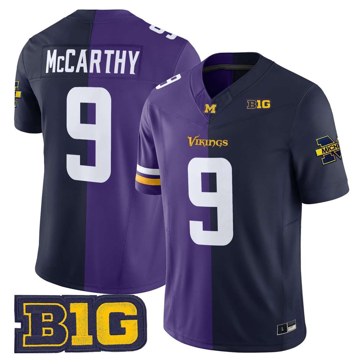 J.J. McCarthy Split Vapor Limited Jersey - All Stitched Purple Navy