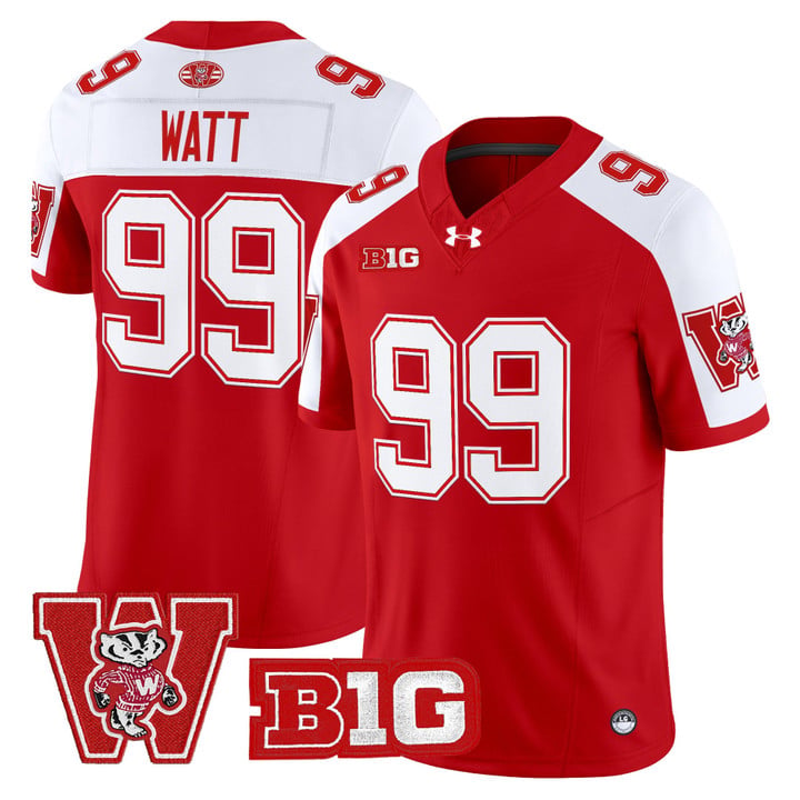 J.J. Watt Jersey #99 Wisconsin Badgers Throwback Stitched Red Alter