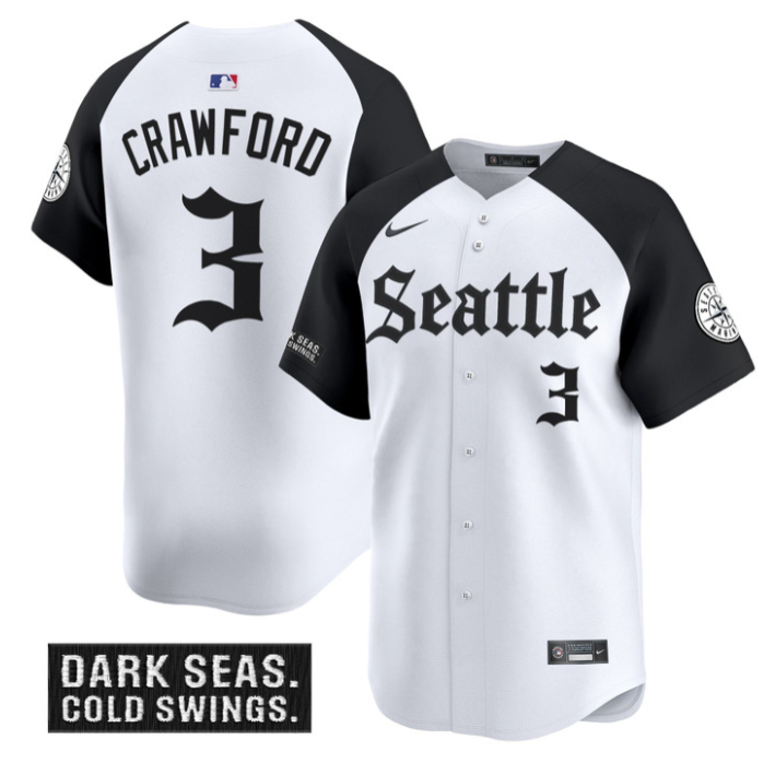 J.P. Crawford Jersey #3 Seattle Mariners Deep Sea Gothic Edition Limited Stitched Alternate