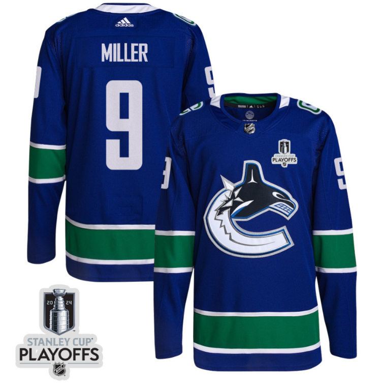 Ilya Mikheyev 65 Vancouver Canucks 2024 NHL Playoffs Patch Home Jersey - Men, Blue (Copy)