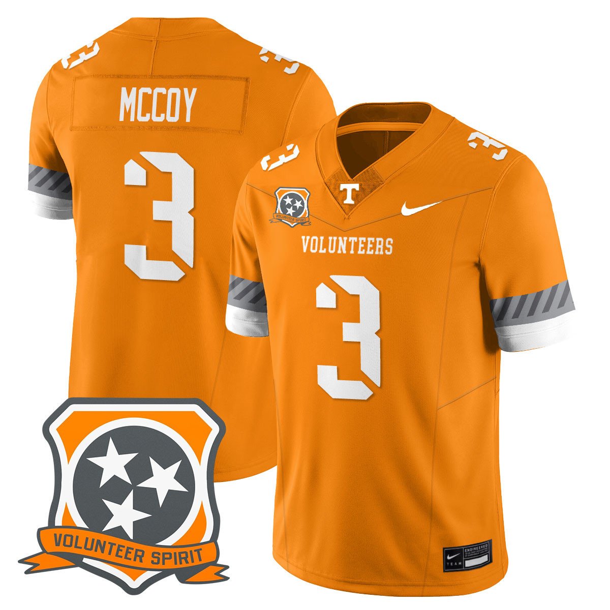 Jermod McCoy Jersey #3 Tennessee Volunteers 2025 Spirit Stitched Orange