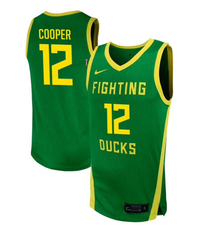 James Cooper Jersey #12 Oregon Ducks NIL Basketball Green