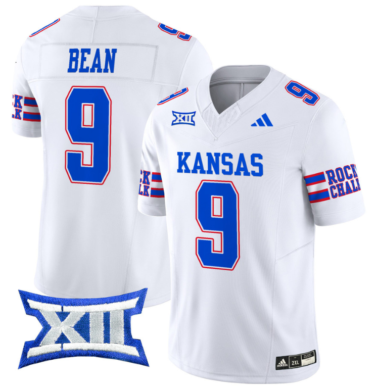Jason Bean Jersey #9 Kansas Jayhawks 2024 Vapor College Football Vapor Limited White