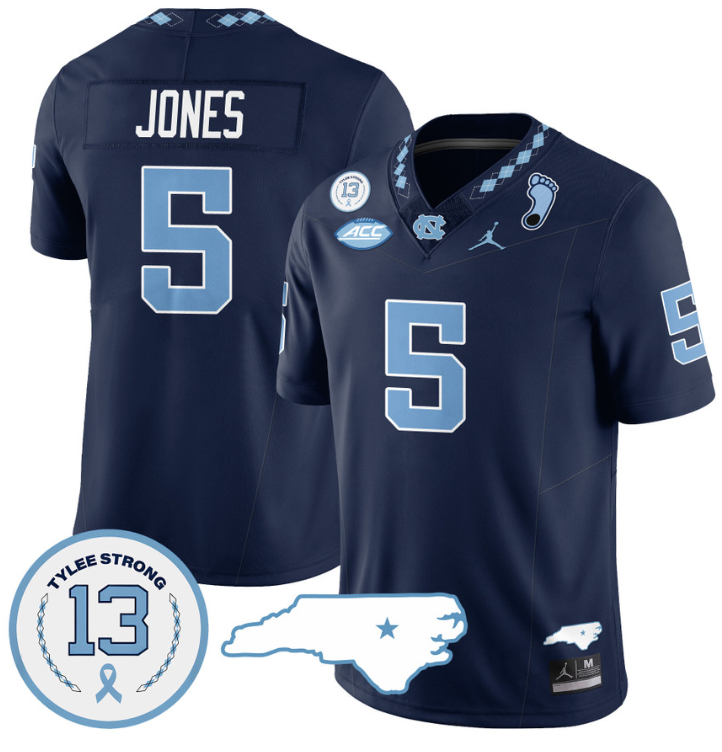 JJ Jones Jersey #5 North Carolina Tar Heels Vapor College Football Stitched White