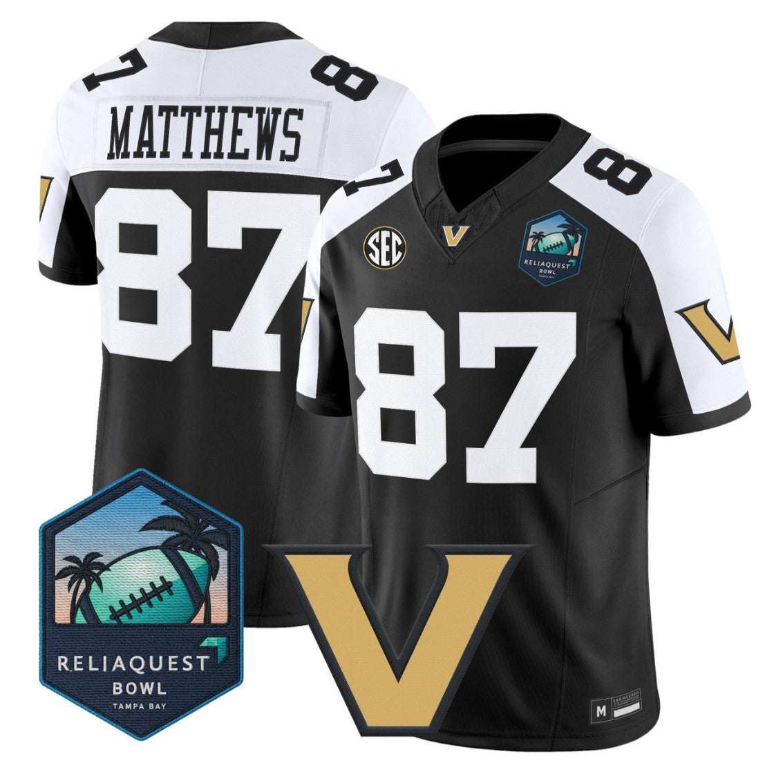 Jordan Matthews Jersey #87 Vanderbilt Commodores 2025 ReliaQuest Bowl
