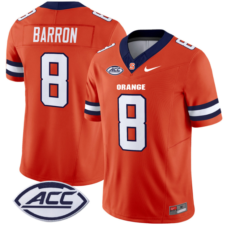 Justin Barron Jersey #8 Syracuse Orange Vapor Limited College Football Orange