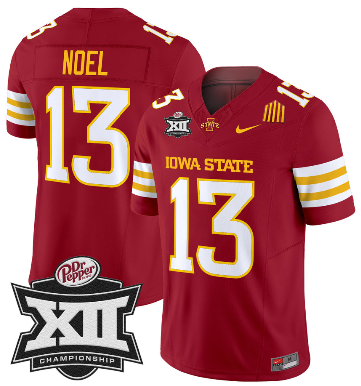 Jaylin Noel Jersey #13 Iowa State 2024 Championship Patch Vapor Cardinal