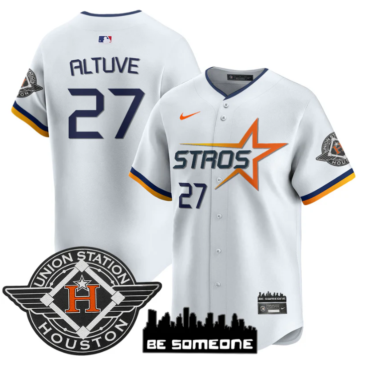 José Altuve Jersey #27 Houston Astros 2025 City Connect Vapor Premier Limited Stitched White