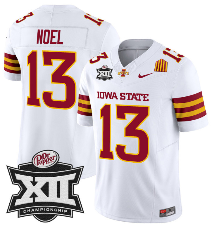 Jaylin Noel Jersey #13 Iowa State 2024 Championship Patch Vapor White