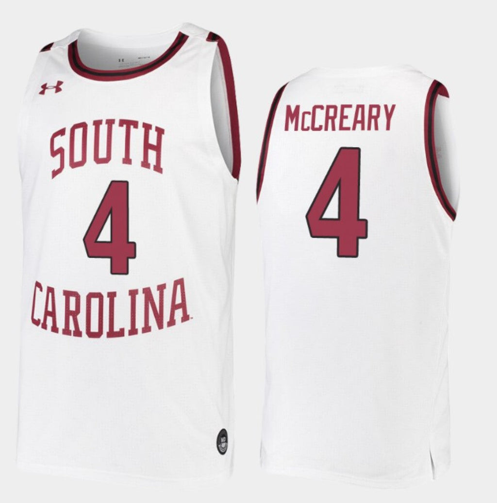 Jalyn McCreary Jersey South Carolina Gamecocks College Basketball White Replica #4