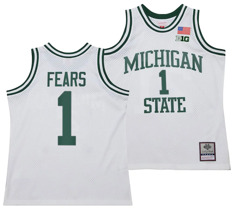 Jeremy Fears Jersey #1 Michigan State Spartans 125th Basketball Anniversary 1990 Throwback White
