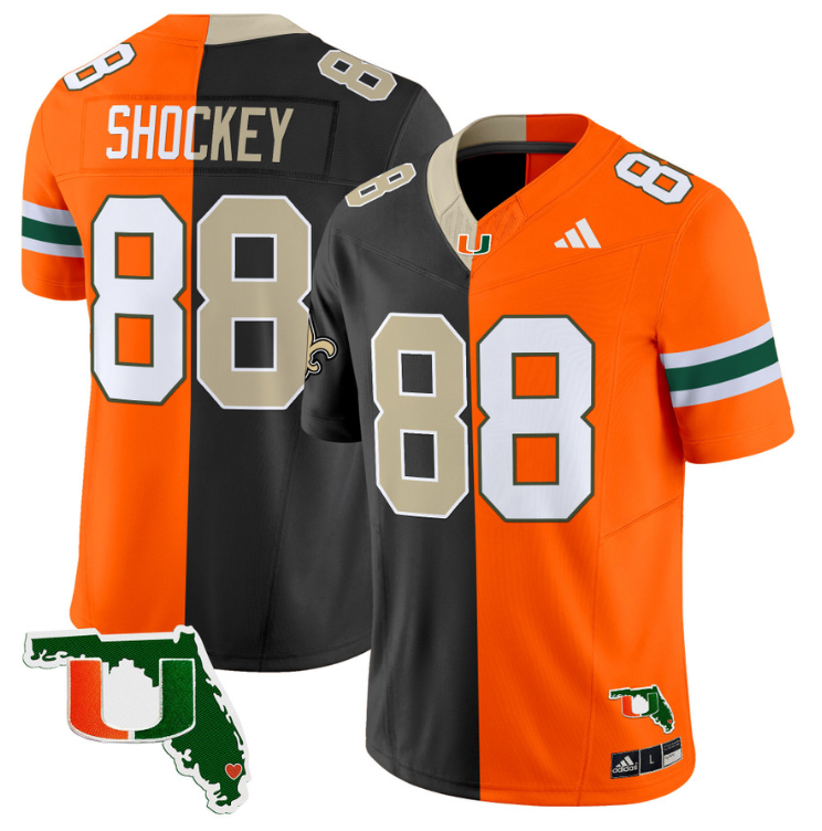 Jeremy Shockey Jersey Saints #88 Miami Hurricanes Split Vapor Limited Football