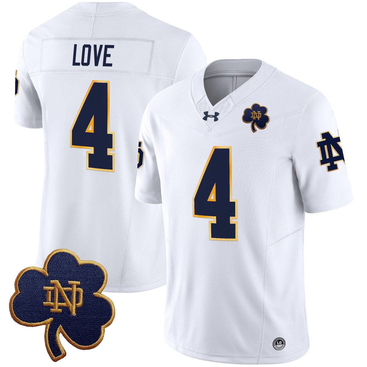 Jeremiyah Love Jersey #4 Notre Dame 2025 Vapor Limited V3 Stitched White