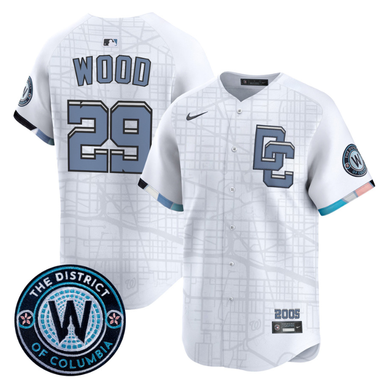 James Wood Jersey #29 Washington Nationals 2025 City Connect Premier Limited Stitched White