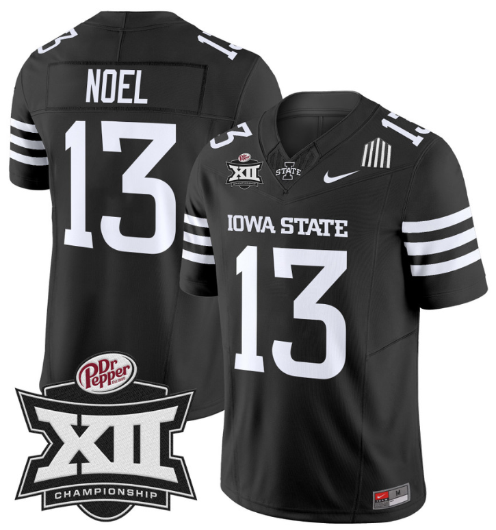 Jaylin Noel Jersey #13 Iowa State 2024 Championship Patch Vapor Black