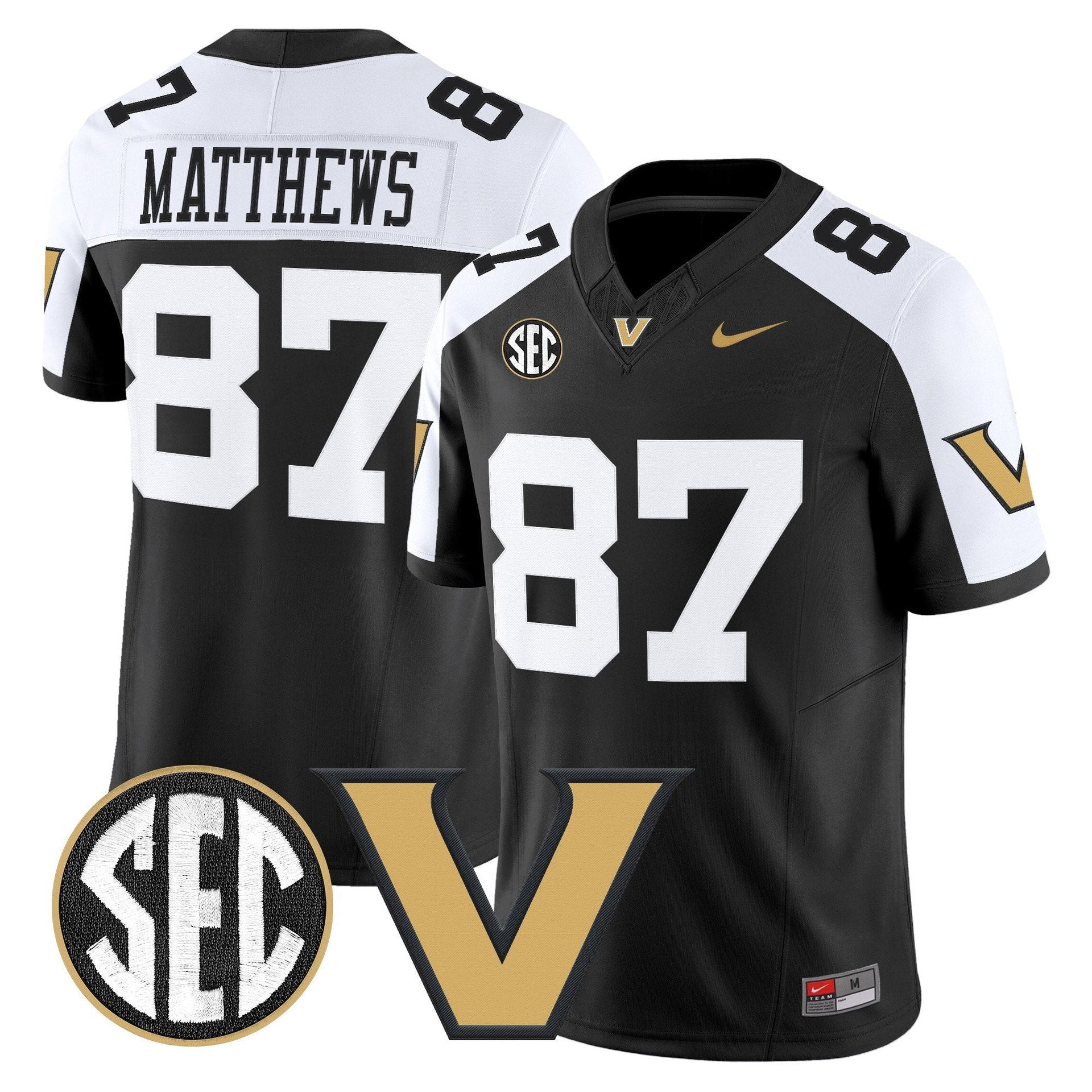 Jordan Matthews Jersey #87 Vanderbilt Commodores 2025 Limited Stitched Alternate