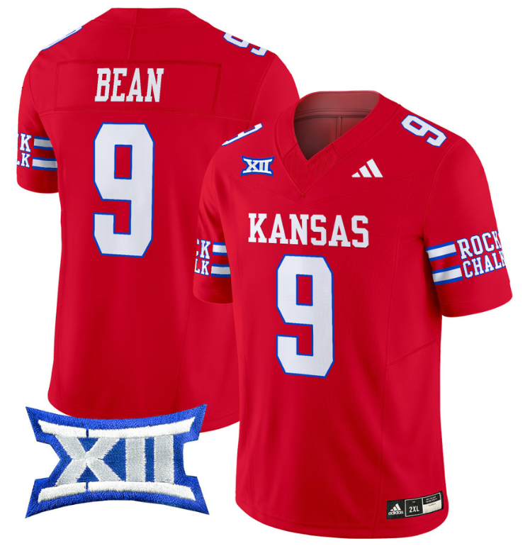 Jason Bean Jersey #9 Kansas Jayhawks 2024 Vapor College Football Vapor Limited Red