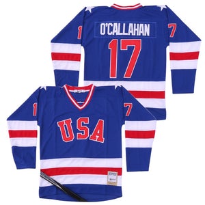 Jack O callahan #17 Team Usa Miracle On Ice Hockey Jersey Blue