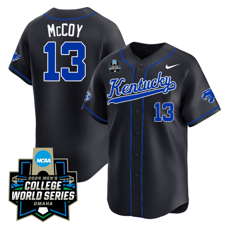 James McCOY Jersey #13 Kentucky Wildcats 2024 College World Series Vapor Premier Limited NCAA Baseball Stitched Blue
