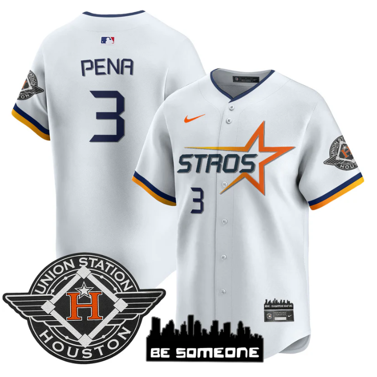 Jeremy Pena Jersey #3 Houston Astros 2025 City Connect Vapor Premier Limited Stitched White