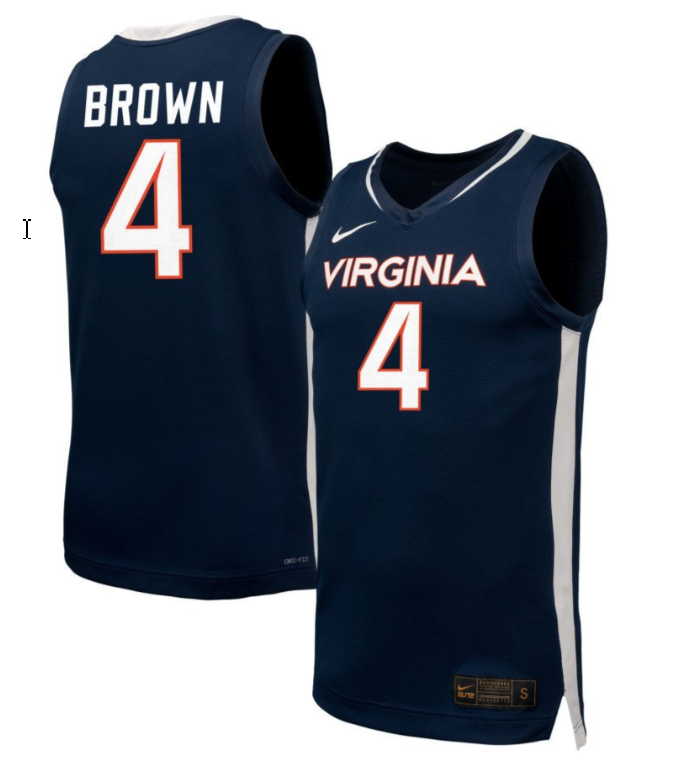 Jillian Brown Jersey #4 Virginia Cavaliers NIL Basketball Navy
