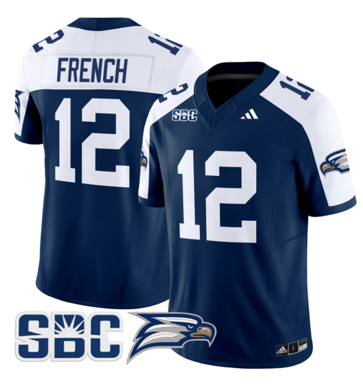 JC French Jersey #12 Georgia Southern Eagles 2024 Stitched Blue Alternate