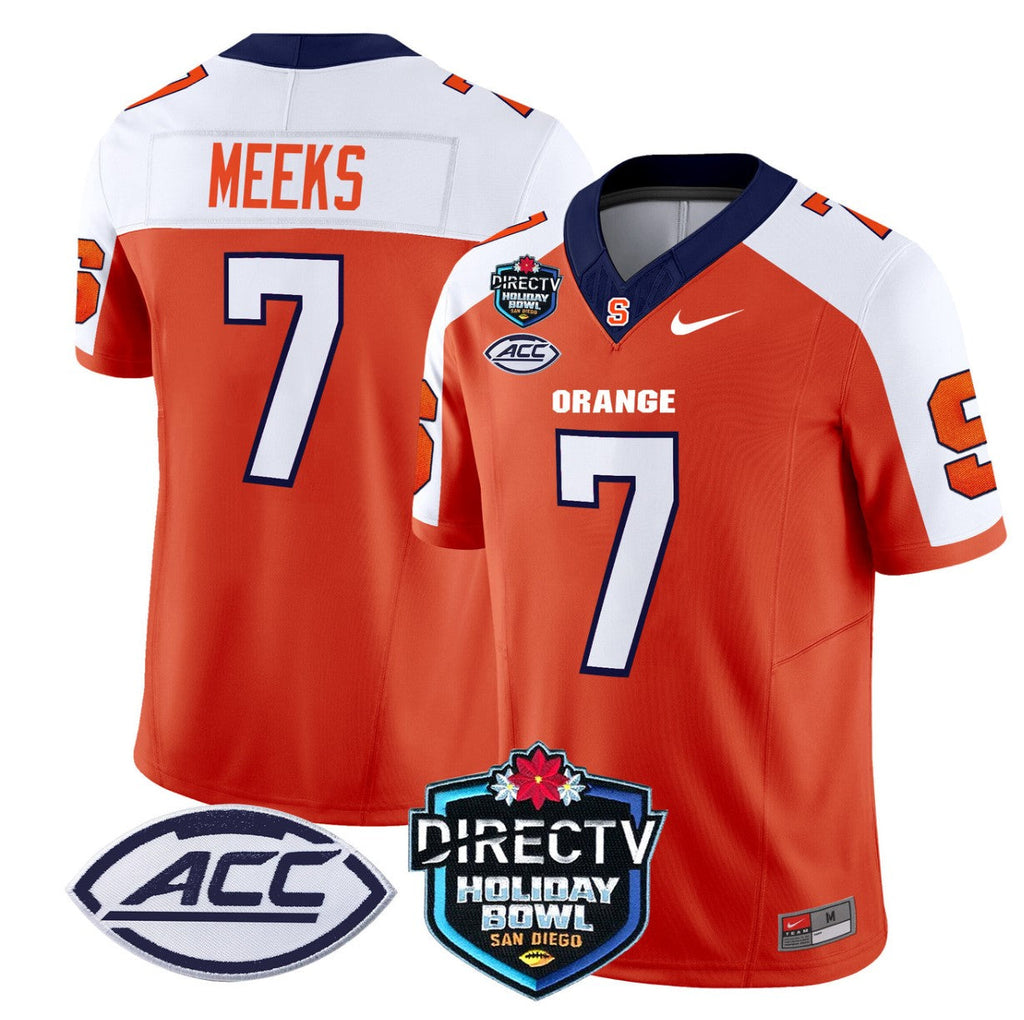 Jackson Meeks Jersey #7 Syracuse Orange 2025 Holiday Bowl Patch Orange Alternate
