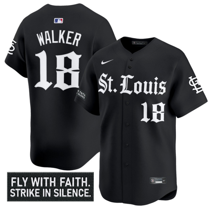 Jordan Walker Jersey #18 St. Louis Cardinals Gothic Legacy Edition Vapor Stitched Black