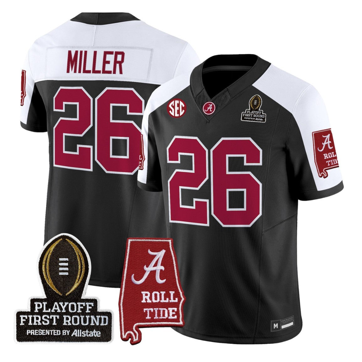 Jam Miller Jersey #26 Alabama Crimson 2025 Playoff First Round Stitched
