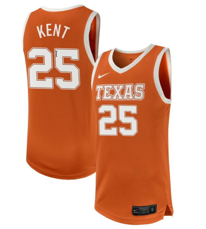 Jayson Kent Jersey #25 Texas Longhorns NIL Basketball Texas Orange