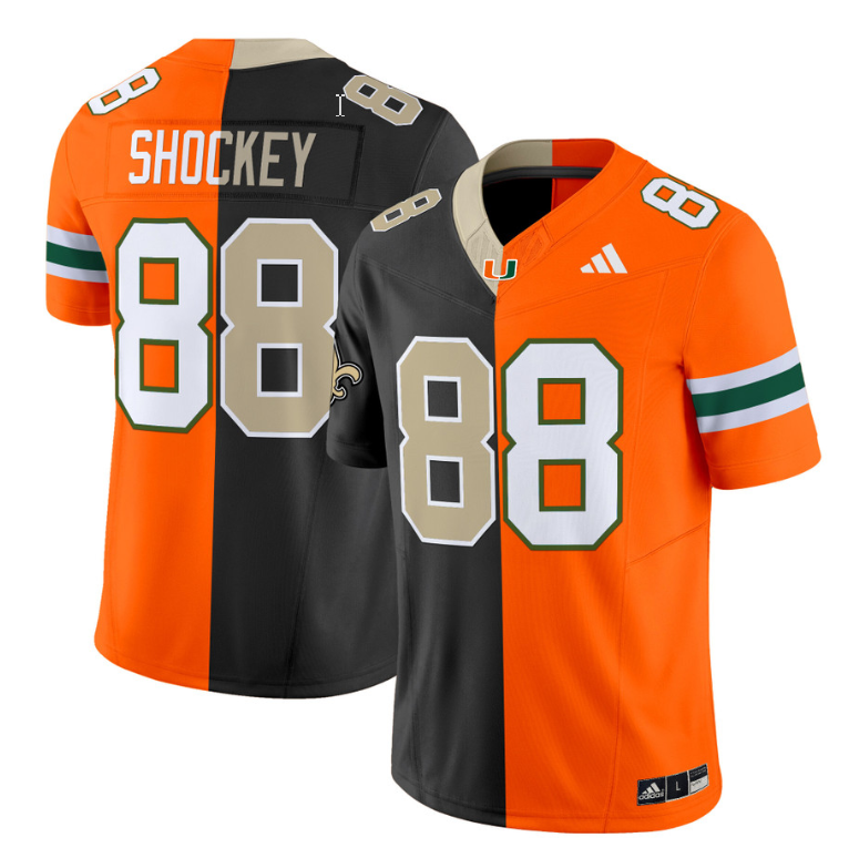 Jeremy Shockey Jersey Saints #88 Miami Hurricanes Split Vapor V2 Football