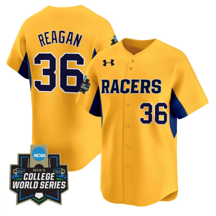 Johnny Reagan Jersey #36 Murray State Racers 2025 World Series Stitched Gold