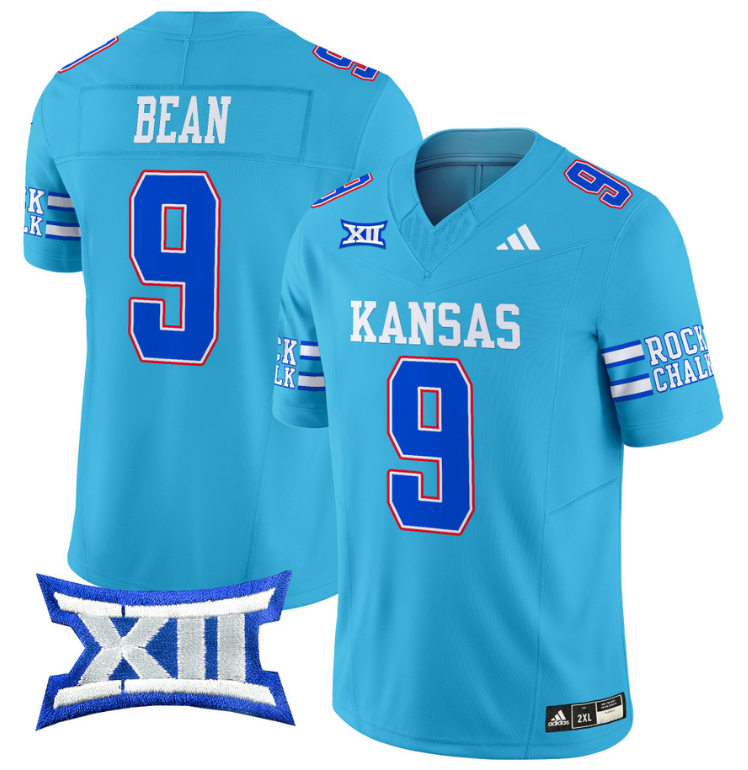 Jason Bean Jersey #9 Kansas Jayhawks 2024 Vapor College Football Vapor Limited Old Ku