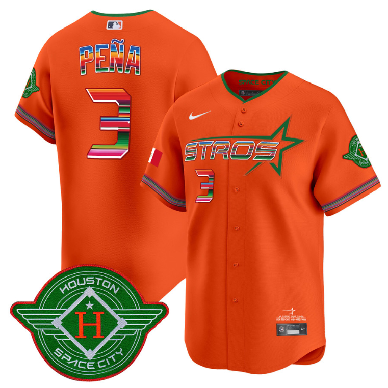 Jeremy Pena Jersey #3 Astros 2025 City Connect Mexico Vapor Premier Limited Stitched Orange