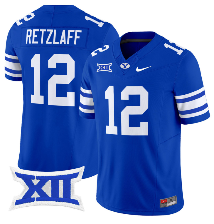 Jake Retzlaff Jersey #12 BYU Cougars Vapor Limited College Football Stitched White