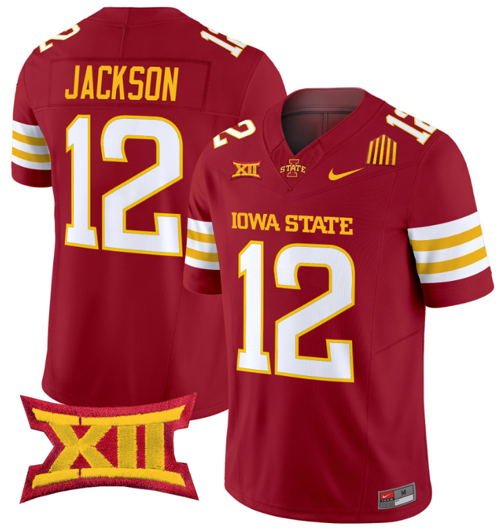 Jaylon Jackson Jersey #12 Iowa State Cyclones Vapor Limited College Football Stitched Cardinal