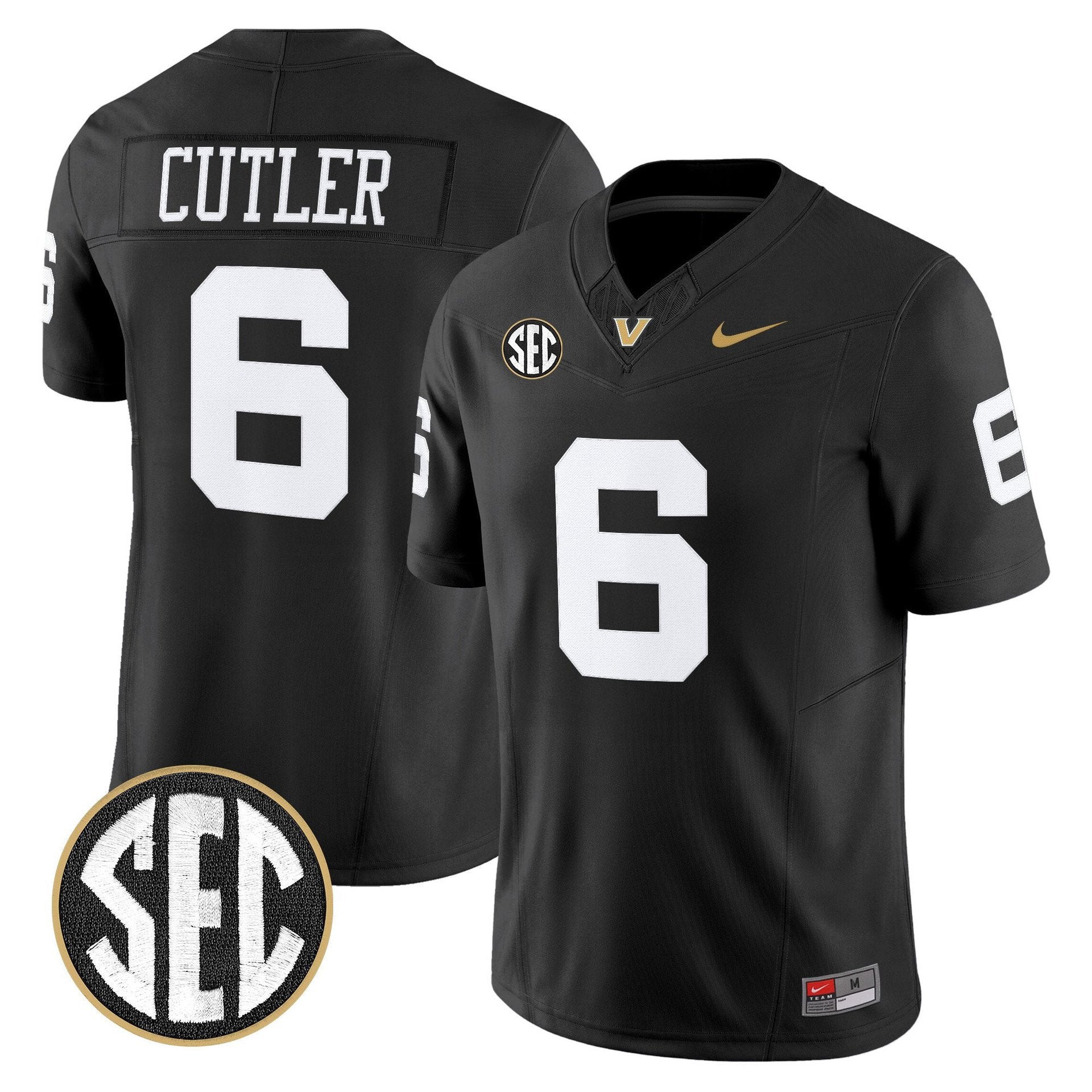 Jay Cutler Jersey #6 Vanderbilt Commodores 2025 Limited Stitched Black