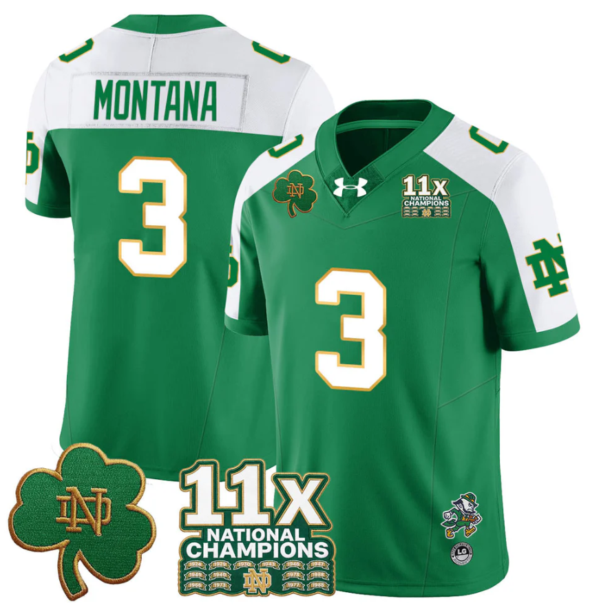 Joe Montana Jersey #3 Notre Dame 11x-Time National Champions Stitched