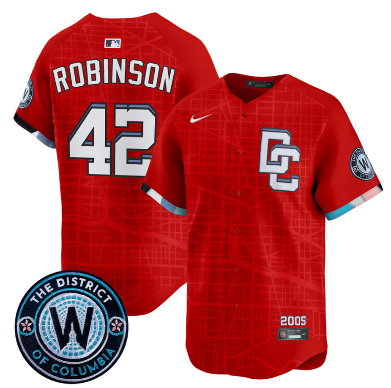 Jackie Robinson Jersey #42 Washington Nationals 2025 City Connect Premier Limited Stitched Red